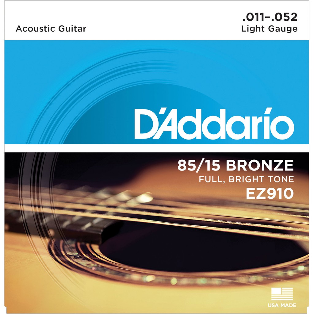 สายกีตาร์โปร่ง D’Addario EZ910 American Bronze