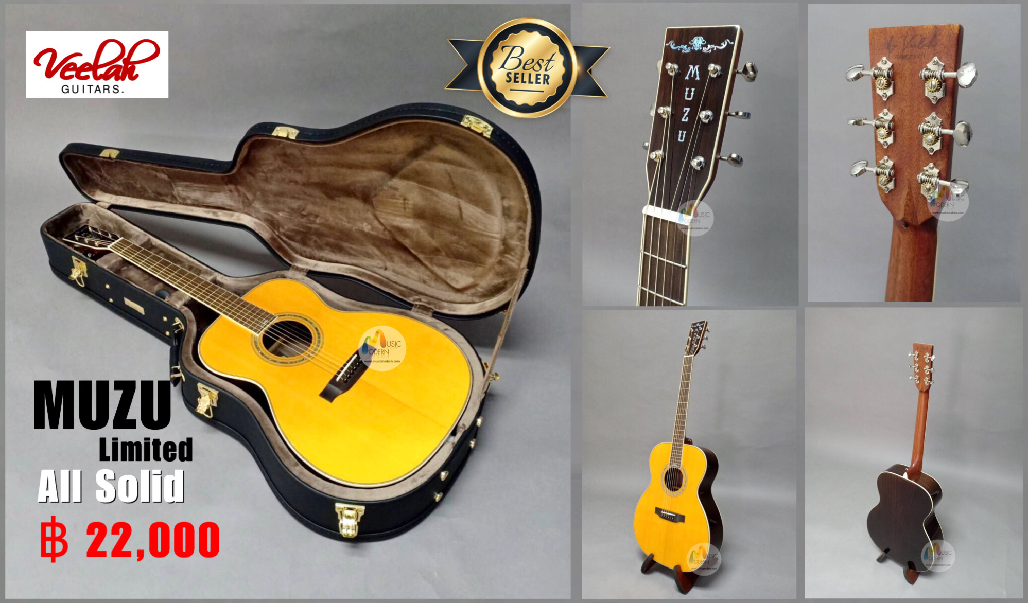 VEELAH Acoustic Guitar model MUZU All Solid / กีต้าร์โปร่ง ยี่ห้อ วีล่า